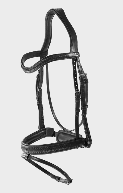 Dy'on trens  hoofdstel plaited flash met pull zwart 