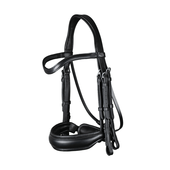 Dy'on Stang & Trens hoofdstel met brede Matte Crank neusriem Zwart