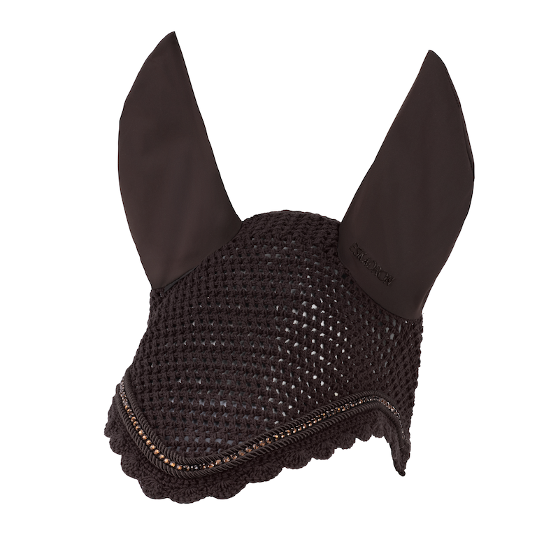 Eskadron Vliegenoortje CRYSTAL platinum  teak brown  SHETTY