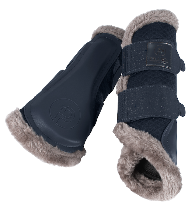 Eskadron peesbeschermers Mesh platinum met bont  atlantic blue MAAT XL