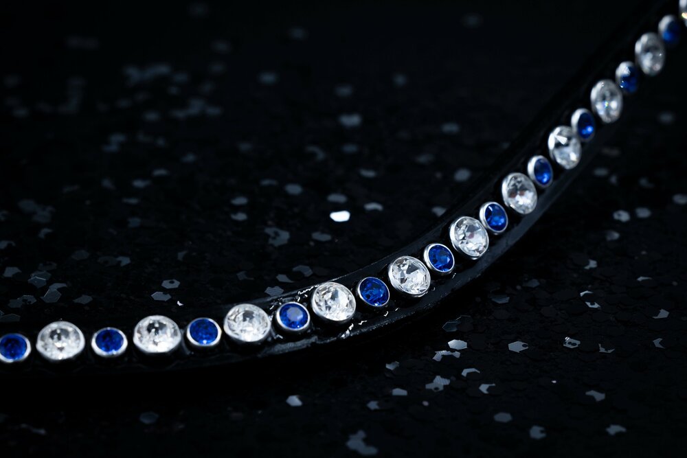 Monère mat zwart frontriem classic Kristal/Saffier