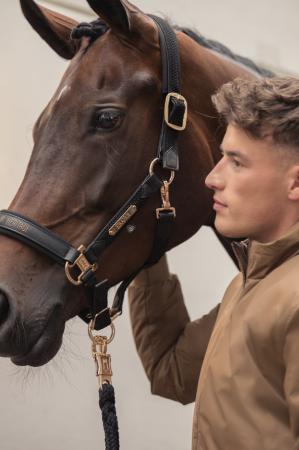  Eskadron Halster Faux Leather Plait Heritage '24 Zwart