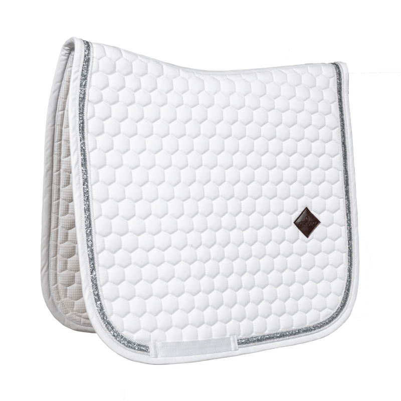 Kentucky Glitter Band dressuur Wit - Silver  maat FULL