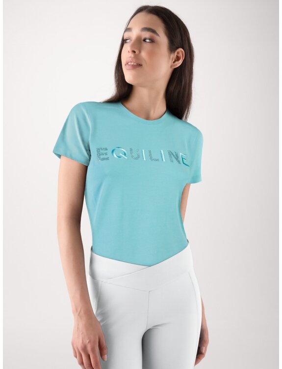 Equiline t-shirt strass Gelig TIBETAN STONE