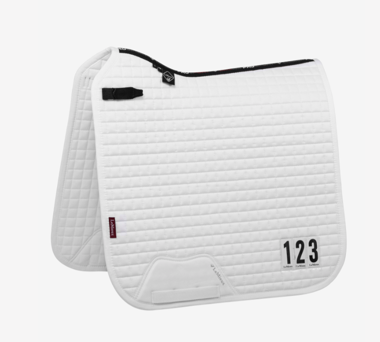 Le Mieux wedstrijd dekje dressuur wit met cijfer set 