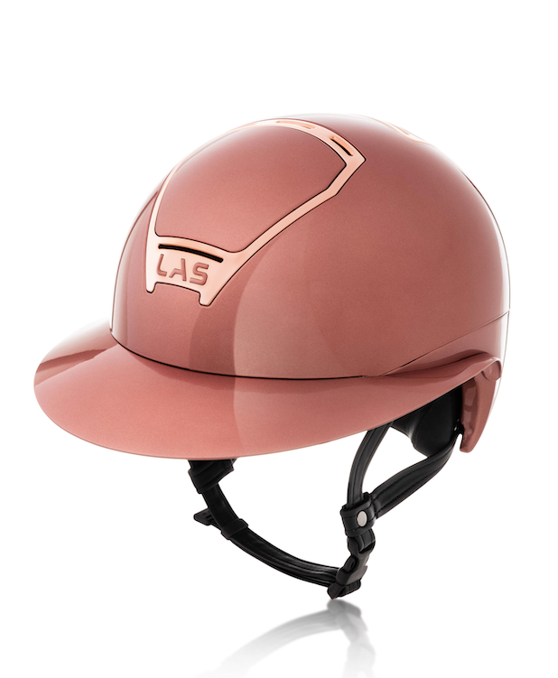 LAS Helmets Cap Opera Lady Visor Metal Shiny Antique Pink met trim Rose Gold
