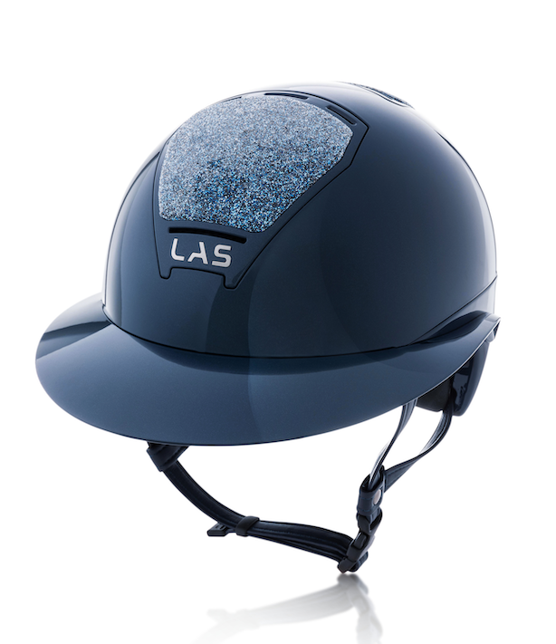 LAS Helmets Cap Opera Lady Visor Chrystal Shiny Blue met trim Navy blue