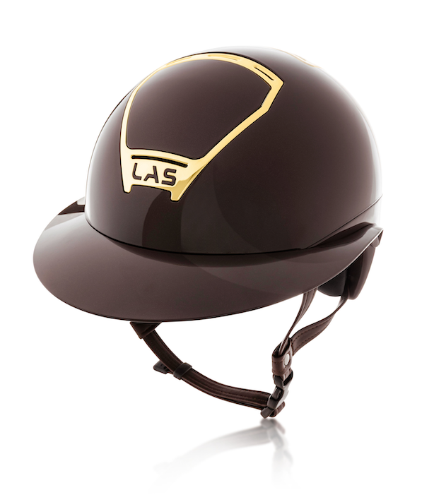 LAS Helmets Cap Opera Lady Visor Metal Shiny Brown met trim Gold