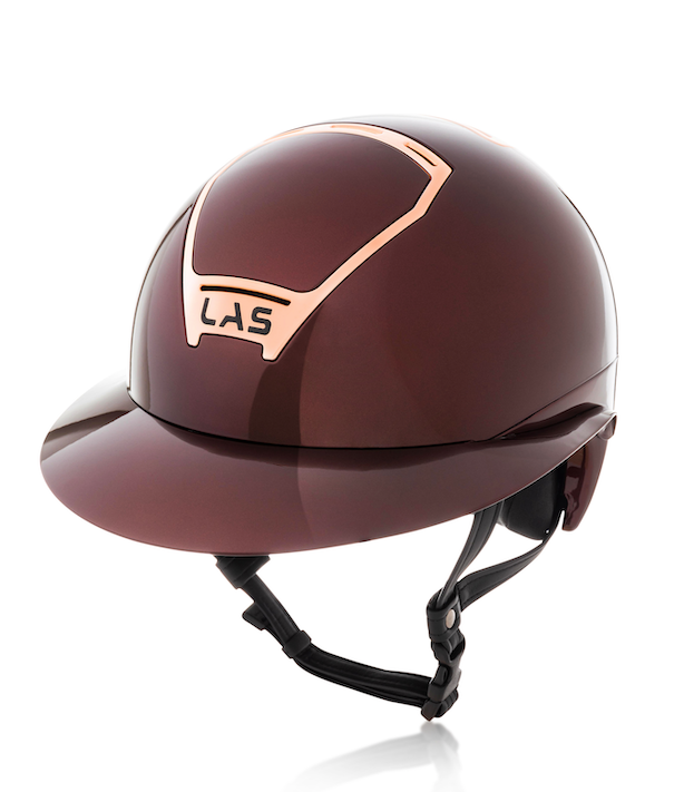 LAS Helmets Cap Opera Lady Visor Metal Shiny Burgundy met trim Rose Gold