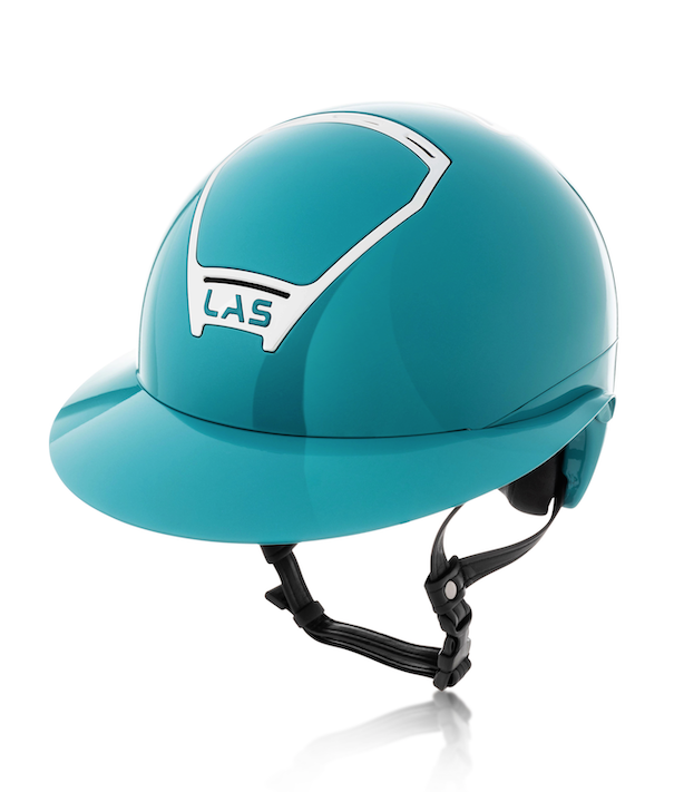 LAS Helmets Cap Opera Lady Visor Metal Shiny TURCHESE/CROMO