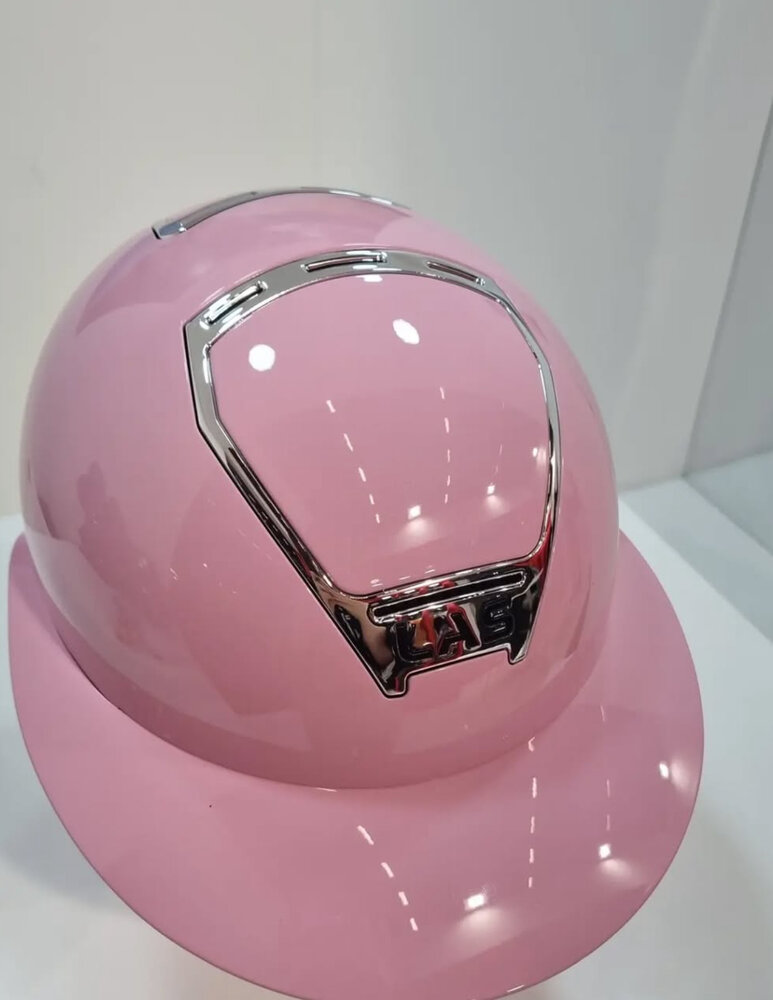 LAS Helmets Cap Opera Lady Visor Metal Shiny Pink met trim Silver