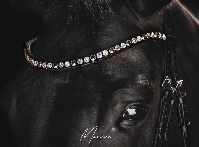 Monère mat zwart frontriem classic XL  Rose Gold 