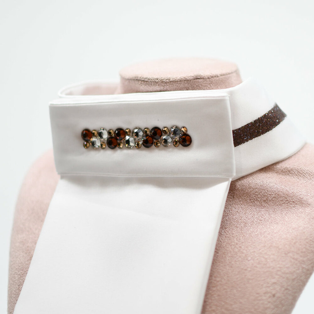 Monere fabric plastron Donker bruin