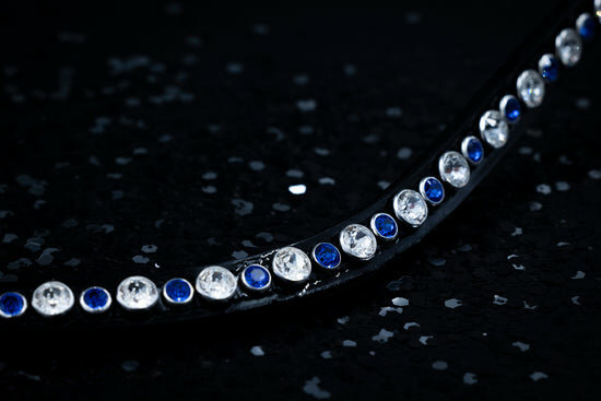 Monère mat zwart frontriem classic Crystal/Sapphire