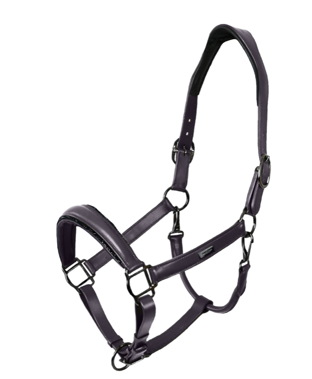  Equestrian Stockholm anatomisch LEREN GLIMMER Halster Dark Violet 