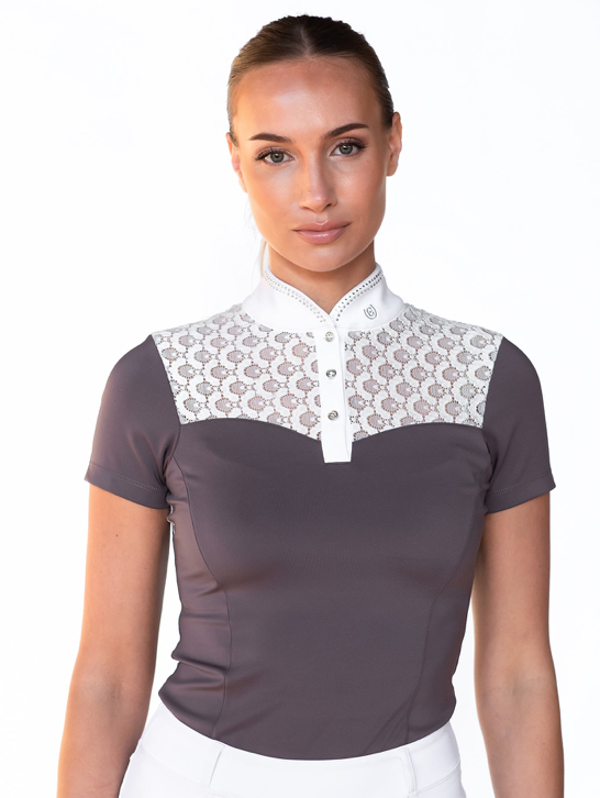 Equestrian Stockholm Crystal Champion Top Dark Violet 