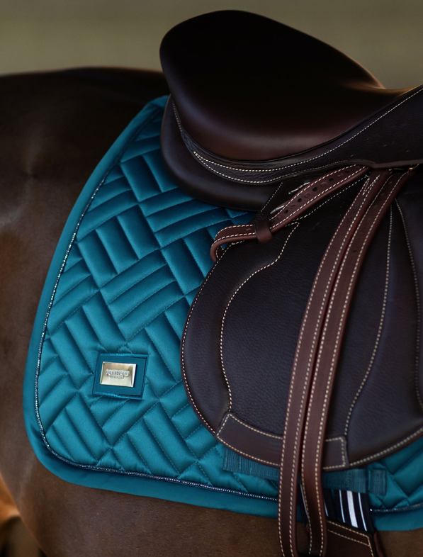 Equestrian Stockholm zadeldek  - MODERN- Teal Blue Jump full