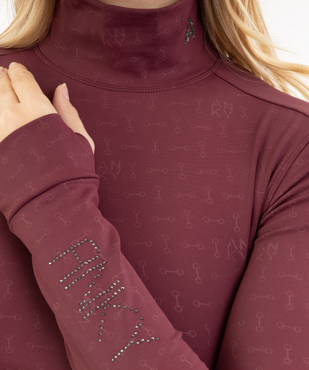 ANKY mockneck shirt Windsor Wine - lange mouw