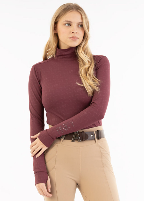 ANKY mockneck shirt Windsor Wine - lange mouw