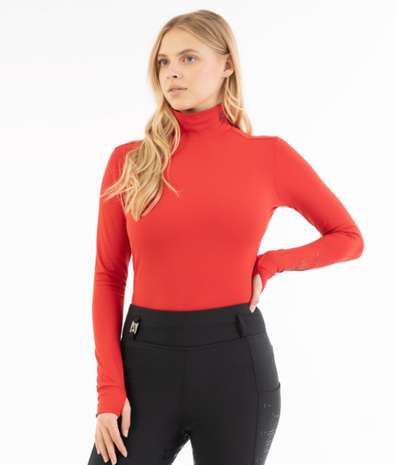 ANKY mockneck shirt Equestrian Red - lange mouw