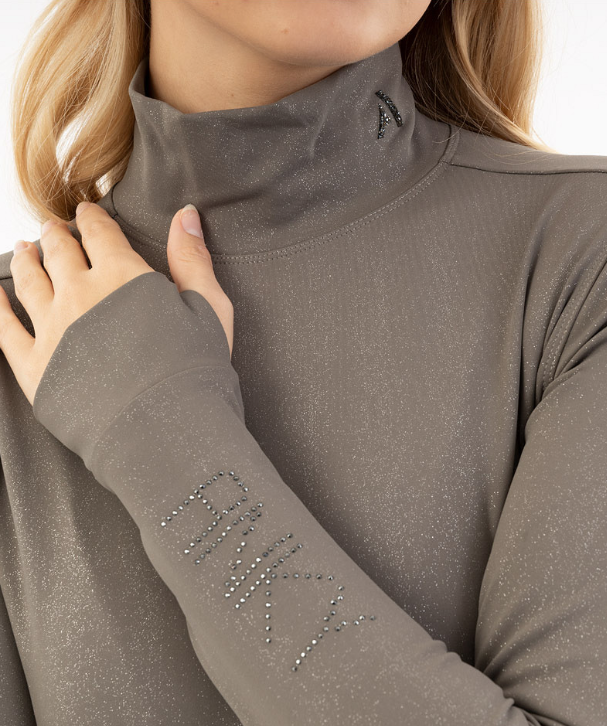 ANKY mockneck shirt Silver- lange mouw