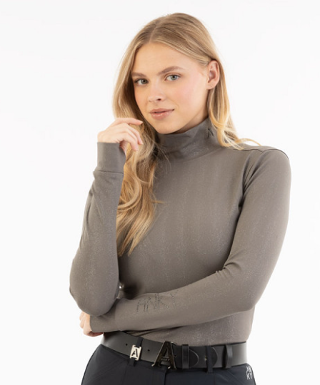 ANKY mockneck shirt Silver- lange mouw