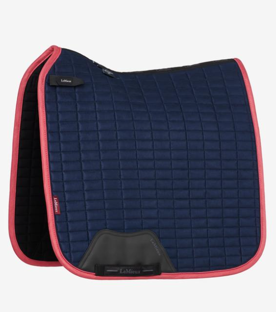 Le Mieux suede square zadeldekje  dressuur Navy / Cranberry