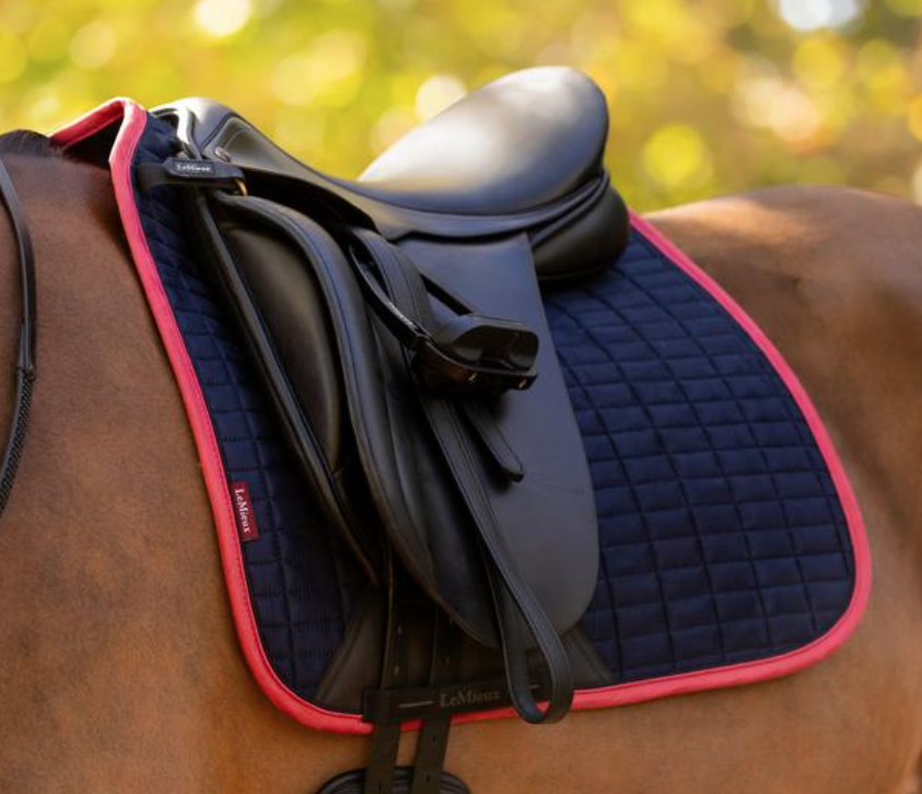 Le Mieux suede square zadeldekje  dressuur Navy / Cranberry