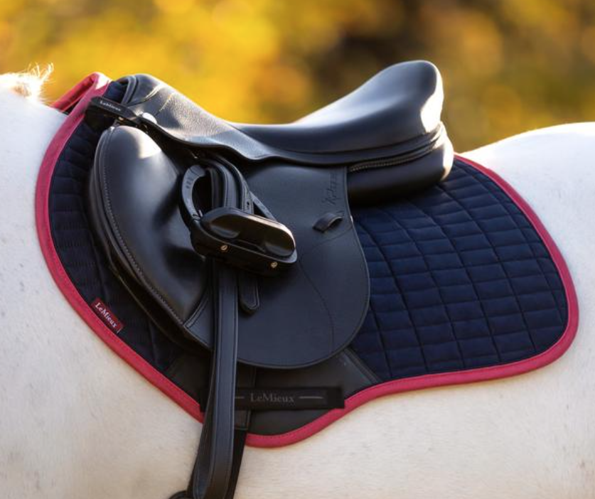 Le Mieux suede cc square  spring zadeldekje Navy / Cranberry  mt full