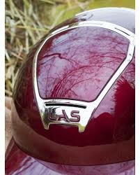 LAS Helmets Cap Opera Lady Visor Metal Shiny Burgundy met trim Zilver