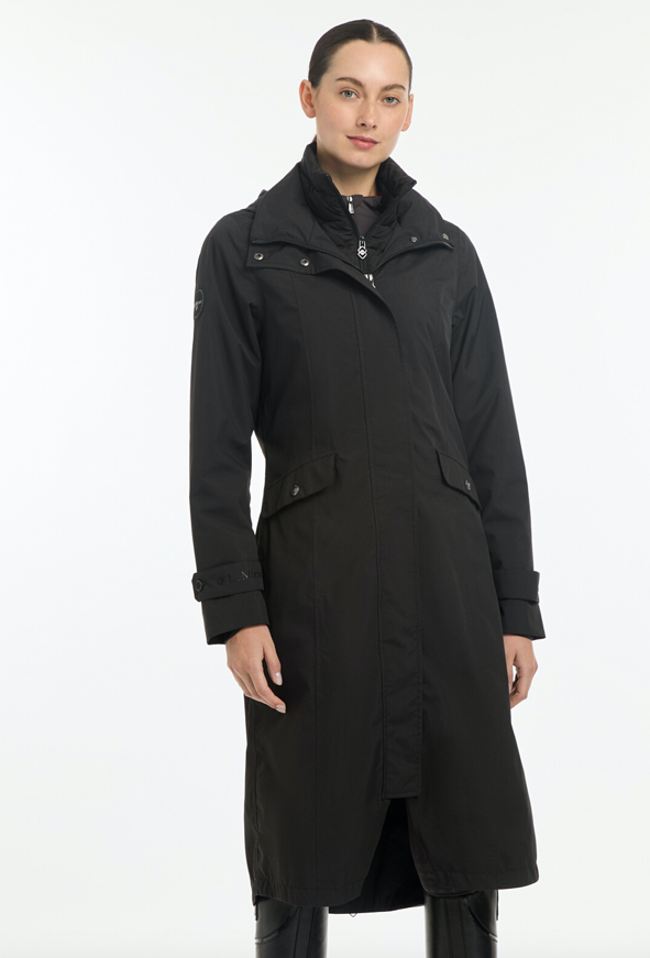 Le Mieux Amalie waterdichte lange ruiter jas ZWART