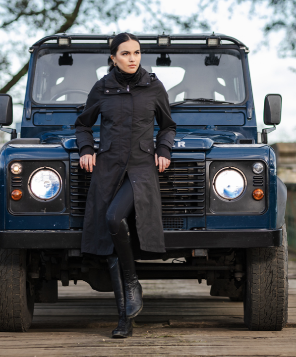 Le Mieux Amalie waterdichte lange ruiter jas ZWART