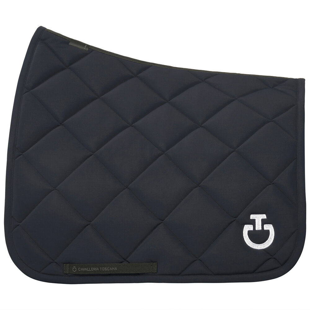 Cavalleria Toscana Diamond Quilted Jersey Dressuur Navy met wit logo