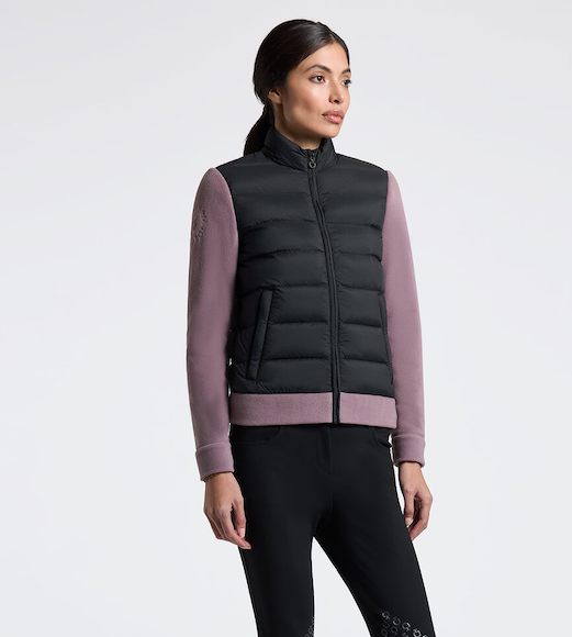 Cavalleria Toscana hybrid puffer / tech fleece jacket - black/grape shake