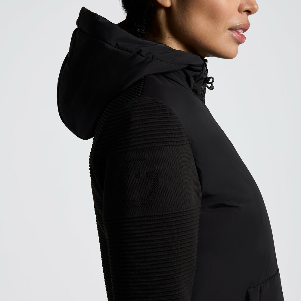 Cavalleria Toscana  hybrid puffer / tech knited hooded jacket zwart 