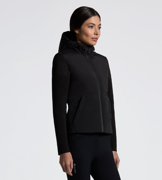 Cavalleria Toscana  hybrid puffer / tech knited hooded jacket zwart 
