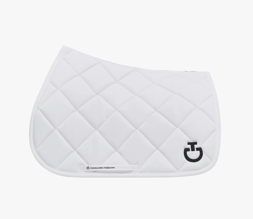 Cavalleria Toscana Diamond Quilted Jersey jumping wit met zwart logo