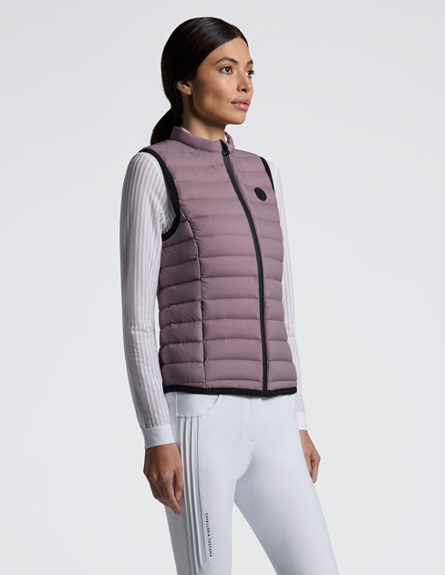 Cavalleria toscana Lightweight puffer Bodywarmer Grape Shake met zwart logo