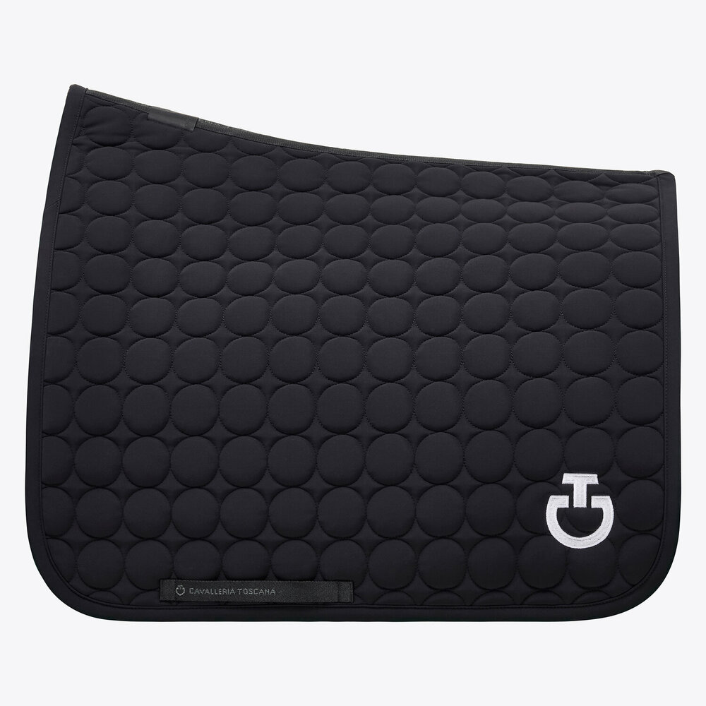 Cavalleria Toscana Circle Quilted Dressage Zwart met wit logo 