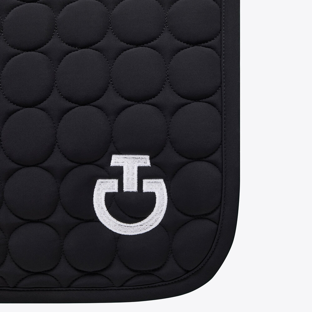 Cavalleria Toscana Circle Quilted Dressage Zwart met wit logo 