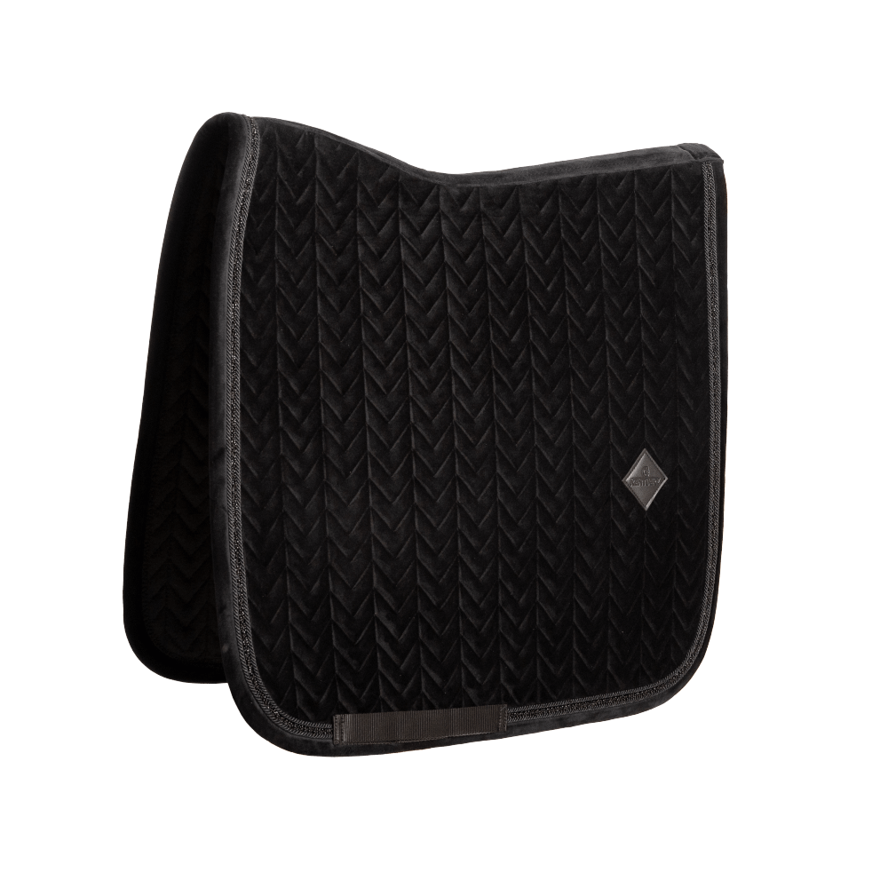 Kentucky zadeldek Velvet Mini Pearls Dressuur zwart full