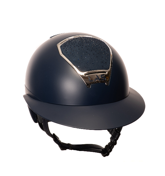 LAS Helmets Cap Opera Lady Visor Chrystal MATT Blue met trim Chromo