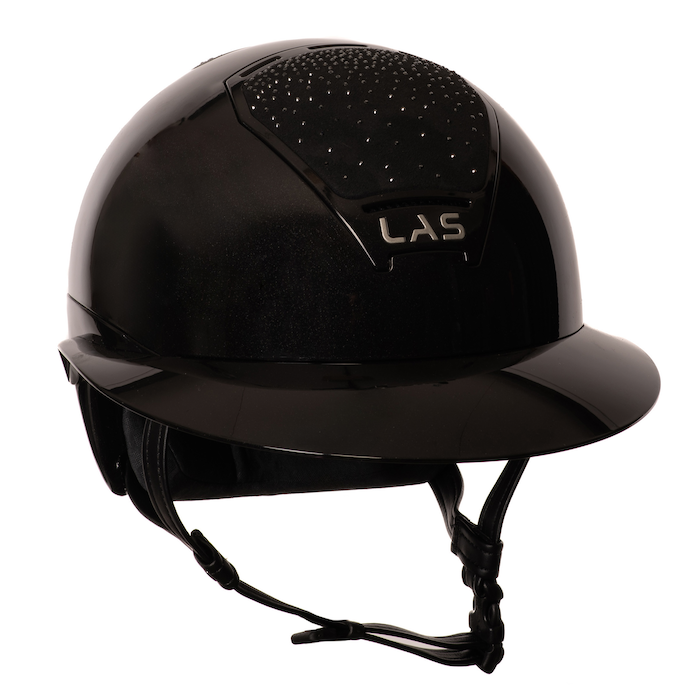 LAS Helmets Cap Opera Lady Visor Shiny Black met Cascata Black en trim black