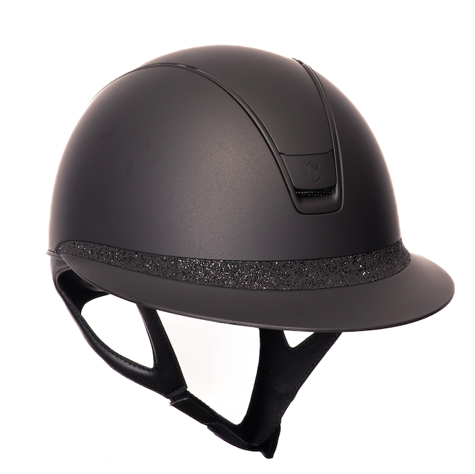 Samshield Miss Shield Cap 2.0 Shadow Matt Black met Crystal Fabric front 