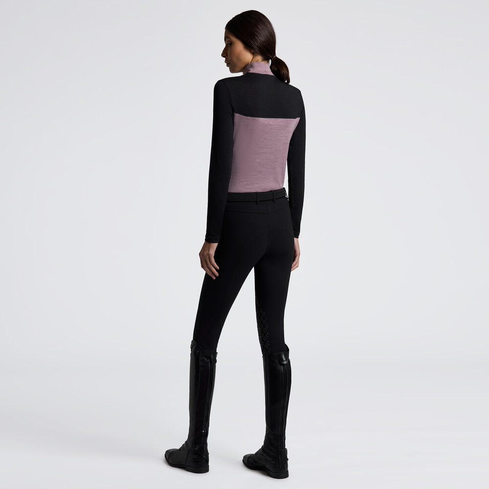 Cavalleria toscana Tech wool Turtleneck Training Polo Grape Shake/Zwart