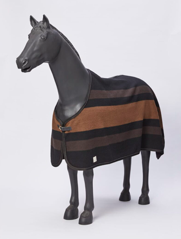 Vestrum SAN MARTINO STRIPED  wollen deken zwart / Corten