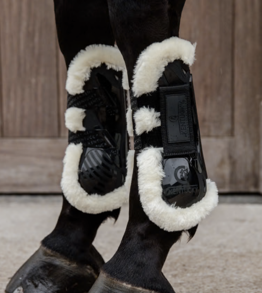 Kentucky peesbeschermers Velcro Vegan BONT zwart 