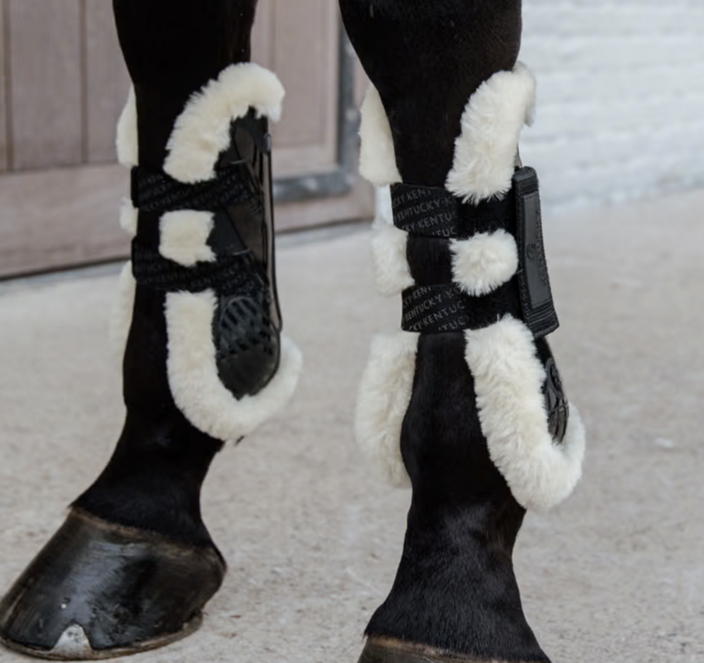 Kentucky peesbeschermers Velcro Vegan BONT zwart 