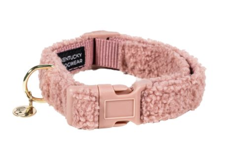 Kentucky hondenhalsband teddy fleece oude roze 