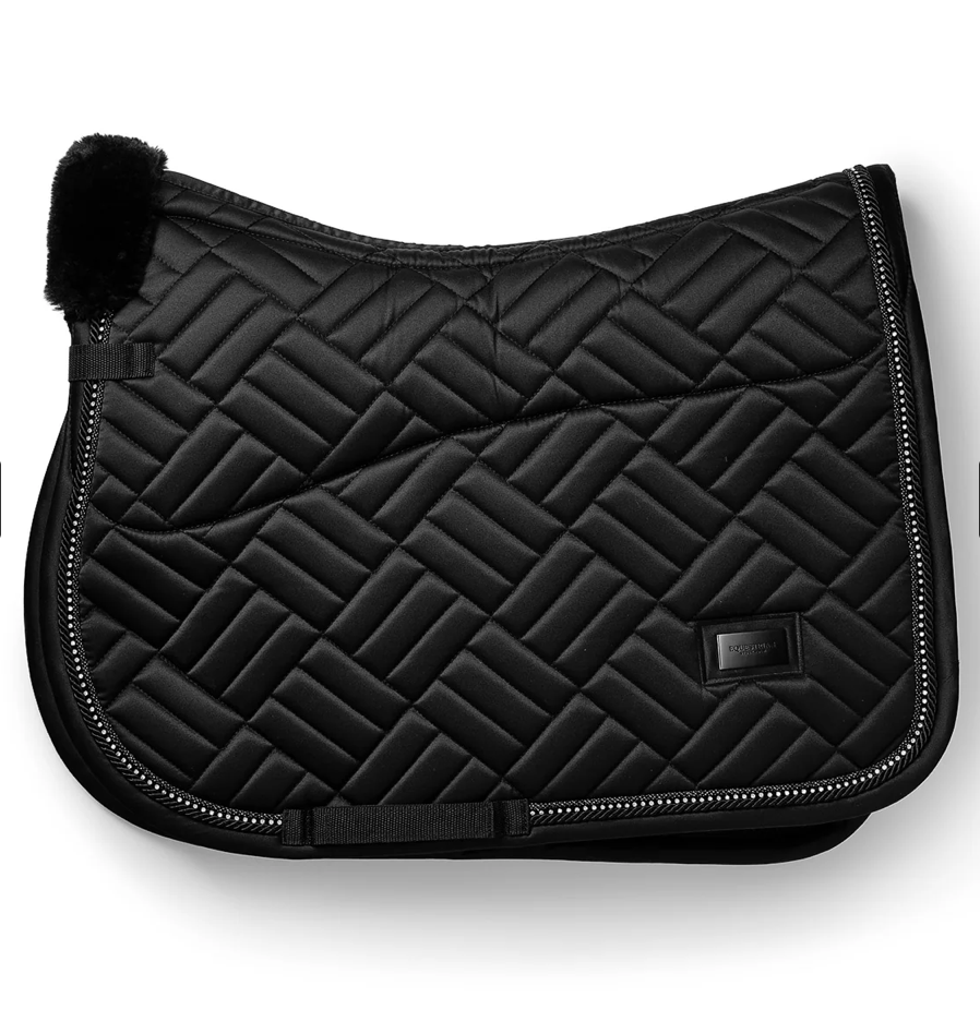 Equestrian Stockholm zadeldek   Vegan Fur Crystal ZWART SPRING  full 